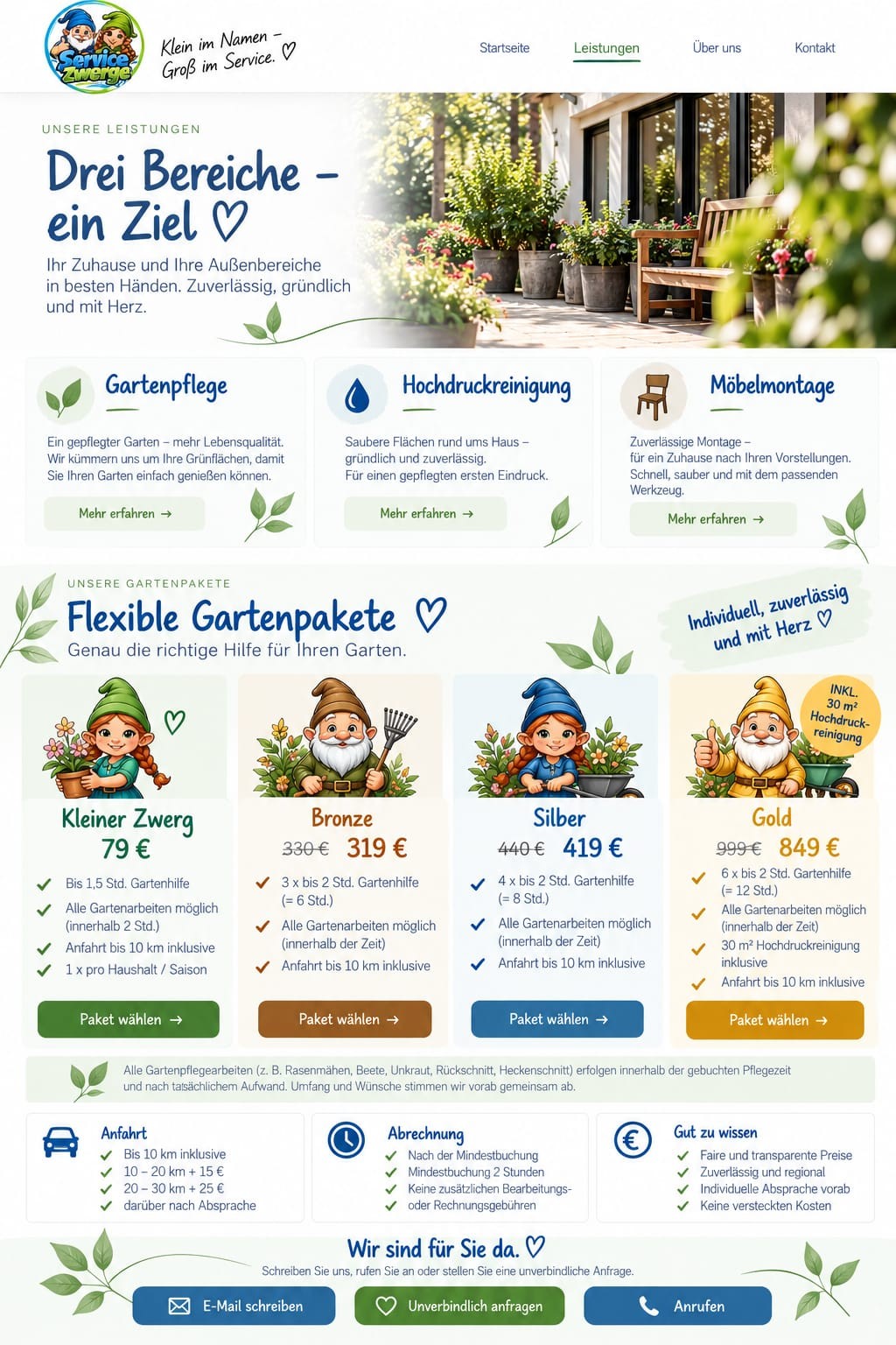 Terrasse mit Blumen und Gartenbank